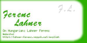 ferenc lahner business card